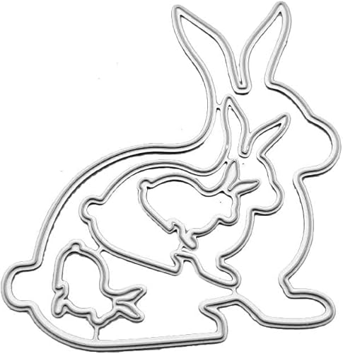 Hasen-Stanzschablone, Metallschablonen, Stanzformen, Stanzschablonen für DIY, Scrapbooking, Fotoalbum, dekorative Prägepapier-Stanzformen für Kartenherstellung, Schablonen, Stanzschablonen von Yjemle