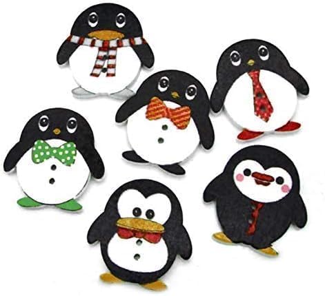 Holzknöpfe zum Basteln, Pinguin-Design, 50 Stück, 2 Löcher, DIY Scrapbooking Dekoration von Yjemle