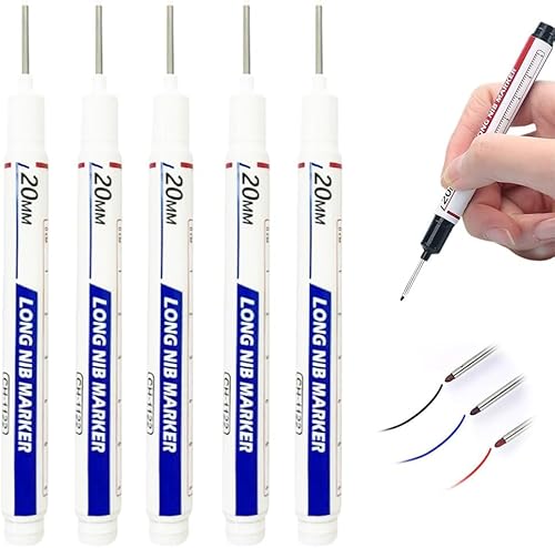 Yjemle 5 weiße Langkopf-Tieflochmarker, Permanentmarker, für Holzbearbeitung Yjemle 5 weiße Langkopf-Tieflochmarker, Permanentmarker, für Holzbearbeitung von Yjemle
