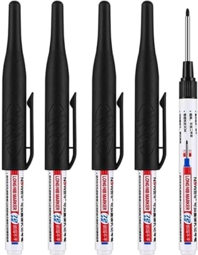 Yjemle Mehrzweck-Tieflochmarker, lange Spitze, wasserfest, bunt, Tischler-Stift für Badezimmer, Holzbearbeitung, Dekoration, Tinte, Permanentmarker, Marker, 4 Stück Yjemle Mehrzweck-Tieflochmarker, lange Spitze, wasserfest, bunt, Tischler-Stift für Badezimmer, Holzbearbeitung, Dekoration, Tinte, Permanentmarker, Marker, 4 Stück von Yjemle