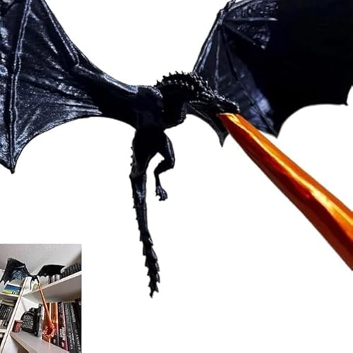 Drachenflammen-Buchecke, Drachenstatue, Tischdekoration, Buchstütze – -Design, Drachen-Buchstützen, Sichere Dekorative Drachenstatue Für Schreibtisch, Bücherregal, Schrank von Yjkedfh