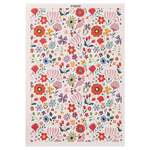 Yjkedfh Ton-Transferpapier – Bunte Blumen-Aufkleber, Polymer-Ton-Transferpapierbögen, Wasserlösliches Wasser-Transferpapier Für Keramik, Emaille-Aufkleber, 9,5 X 13,8 Cm, A5, 1 Blatt Yjkedfh Ton-Transferpapier – Bunte Blumen-Aufkleber, Polymer-Ton-Transferpapierbögen, Wasserlösliches Wasser-Transferpapier Für Keramik, Emaille-Aufkleber, 9,5 X 13,8 Cm, A5, 1 Blatt von Yjkedfh