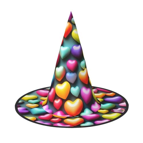 Yjwuk Bunte Regenbogen-Herz-Druck, Halloween-Dekoration, Karnevals-Zubehör, Dekoration für Outdoor-Gartenparty von Yjwuk