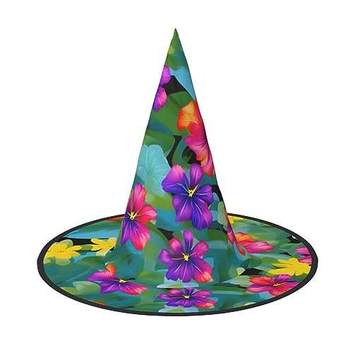 Yjwuk Hawaiianischer farbenfroher Blumendruck, Halloween-Dekoration, Karnevals-Zubehör, Dekoration für Gartenpartys im Freien von Yjwuk