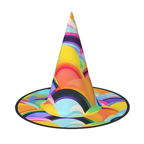 Yjwuk Regenbogen-Muster, Halloween-Hut, Halloween-Dekoration, Karnevals-Zubehör, Dekoration für Gartenpartys im Freien von Yjwuk