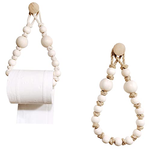 Ykendz Holzperlen Toilettenpapierhalter, Toilettenpapierhalter, Handtuchrollenhalter Taschentuchaufhänger für Zuhause Badezimmer Toilettenpapierständer Wanddekoration Dekorationen 2 Stück Ykendz Holzperlen Toilettenpapierhalter, Toilettenpapierhalter, Handtuchrollenhalter Taschentuchaufhänger für Zuhause Badezimmer Toilettenpapierständer Wanddekoration Dekorationen 2 Stück von Ykendz