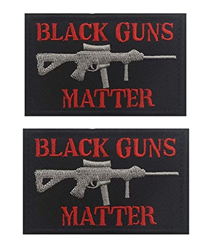 Black Guns Matter Patches Haken und Schlaufe Tactical Moral Applique Fastener Militär Bestickter Patch 2 Stück (Farbe 1) von Ykonuyis