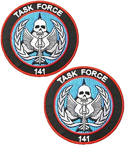 C-All of D-uty Task Force 141 Logo-Aufnäher, Klettverschluss, taktische Moral-Applikation, Militär, bestickt, 2 Stück (Farbe 2) von Ykonuyis