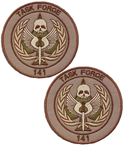 C-All of D-uty Task Force 141 Logo-Aufnäher, Klettverschluss, taktische Moral-Applikation, Militär, bestickt, 2 Stück (Farbe 3) von Ykonuyis