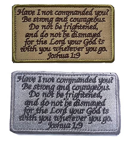Joshua 1:9 Patch Hook and Loop Tactical Moral Applique Fastener Military Bestickter Patch 2 Stück (Joshua 1:9) von Ykonuyis