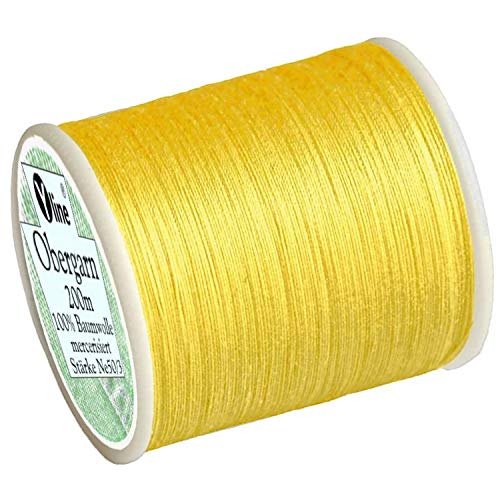 1 Stück Spule a. 200m Obergarn, Baumwoll - Nähfaden, gelb, Ne 50/3, für die Nähmaschine Nähgarn Garn, 2968 von Yline