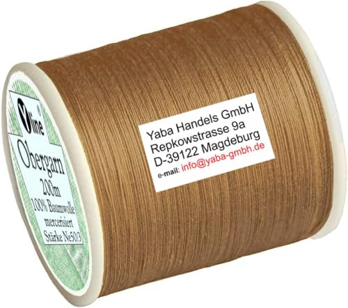 1 Stück Spule a. 200m Obergarn, Baumwoll - Nähfaden, mittel - braun, Ne 50/3, für die Nähmaschine Nähgarn Garn, 2974 1 Stück Spule a. 200m Obergarn, Baumwoll - Nähfaden, mittel - braun, Ne 50/3, für die Nähmaschine Nähgarn Garn, 2974 von Yline