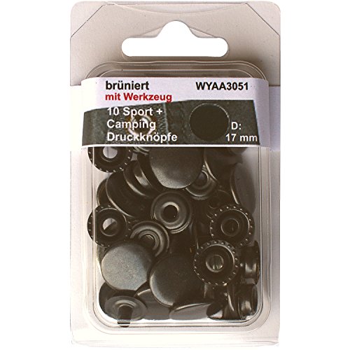 10 Druckknöpfe Sport & Camping brüniert 17 mm Metall rostfrei mit Werkz.& Anleit. im SB Blister, 3051 10 Druckknöpfe Sport & Camping brüniert 17 mm Metall rostfrei mit Werkz.& Anleit. im SB Blister, 3051 von Yline