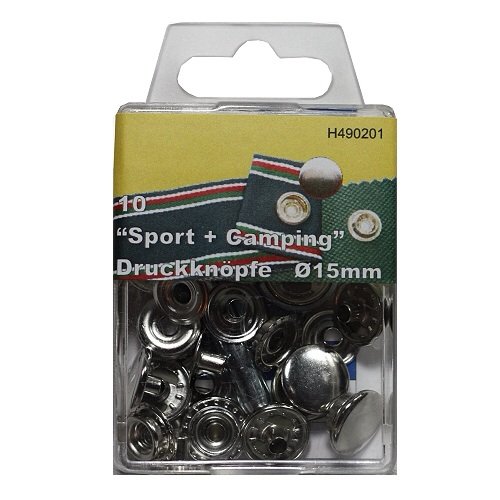 10 Druckknöpfe Sport & Camping silberfarben 15 mm Metall rostfrei mit Werkz.& Anleit. im SB Blister, 0137 10 Druckknöpfe Sport & Camping silberfarben 15 mm Metall rostfrei mit Werkz.& Anleit. im SB Blister, 0137 von Yline