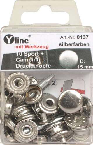 10 Druckknöpfe "Sport & Camping" silberfarben 15 mm Metall rostfrei mit Werkz.& Anleit. im SB Blister, 0137 10 Druckknöpfe "Sport & Camping" silberfarben 15 mm Metall rostfrei mit Werkz.& Anleit. im SB Blister, 0137 von Yline