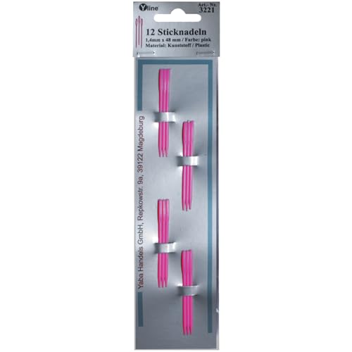 12 Stück Nähnadeln, Sticknadeln Kunststoff, Länge: 48 mm,x 1,4 mm, Farbe: pink, Kinder-, Bastel-, Woll- Nadel Nadeln, 3221 12 Stück Nähnadeln, Sticknadeln Kunststoff, Länge: 48 mm,x 1,4 mm, Farbe: pink, Kinder-, Bastel-, Woll- Nadel Nadeln, 3221 von Yline