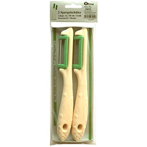 2 Spargelschäler " Klingen Solingen " (weiß) Gemüse-, Obst- u. Spargel Schäler im SB Pack, 3025 von Yline