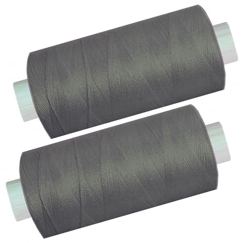 2 Spulen a. 500 m Nähgarn/Syngarn anthrazit grau, Garn Nähfaden Polyester für die Nähmaschine, (0,06 € /10 m), 0475-19 von Yline