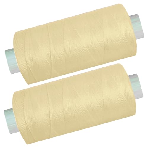 2 Spulen a. 500 m Nähgarn/Syngarn beige, Garn Nähfaden Polyester für die Nähmaschine, (0,06 € /10 m), 0475-39 von Yline