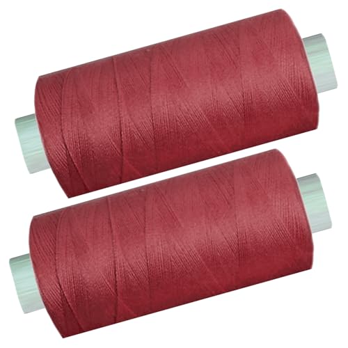 2 Spulen a. 500 m Nähgarn/Syngarn bordeaux - rot, Garn Nähfaden Polyester für die Nähmaschine, (0,06 € /10 m), 0475-23 von Yline