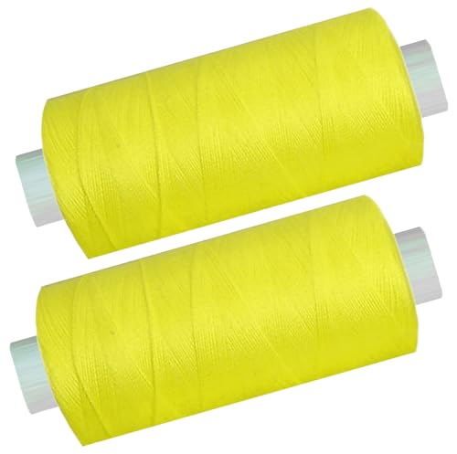 2 Spulen a. 500 m Nähgarn/Syngarn gelb, Garn Nähfaden Polyester für die Nähmaschine, (0,06 € /10 m), 0475-27 von Yline