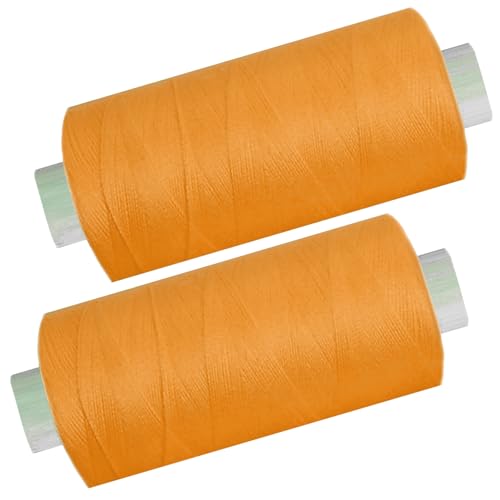2 Spulen a. 500 m Nähgarn/Syngarn orange, Garn Nähfaden Polyester für die Nähmaschine, (0,06 € /10 m), 0475-29 von Yline