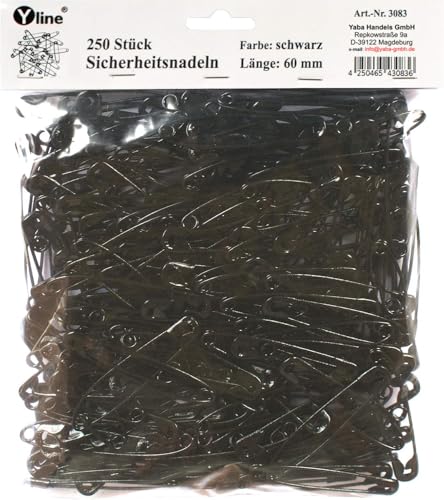 250 Stück Sicherheitsnadeln, schwarz ca. 60 mm, Sicherheits- Nadel Nadeln, 3083 250 Stück Sicherheitsnadeln, schwarz ca. 60 mm, Sicherheits- Nadel Nadeln, 3083 von Yline