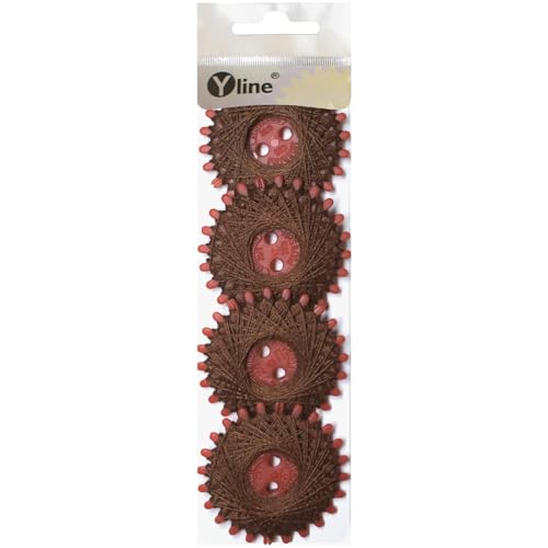 4 Sterne a. 20 m Sternzwirn Polyester braun, Sternchenzwirn Stern - Zwirn, sl, (0,07 € / m), 3171-17 von Yline