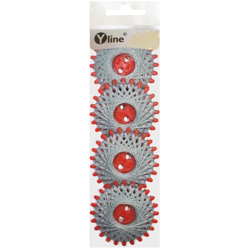 4 Sterne a. 20 m Sternzwirn Polyester hell grau, Sternchenzwirn Stern - Zwirn, sl, (0,07 € / m), 3171-19 von Yline