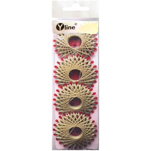 4 Sterne a. 20 m Sternzwirn Polyester natur - beige, Sternchenzwirn Stern - Zwirn, sl, (0,06 € / m), 3171-15 von Yline