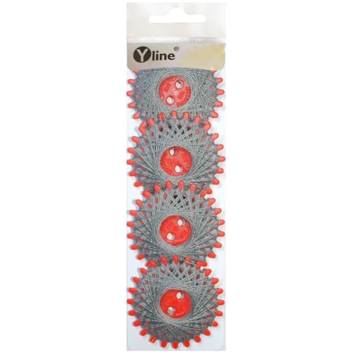 4 Sterne a. 20 m Sternzwirn Polyester perl grau, Sternchenzwirn Stern - Zwirn, sl, (0,07 € / m), 3171-20 von Yline