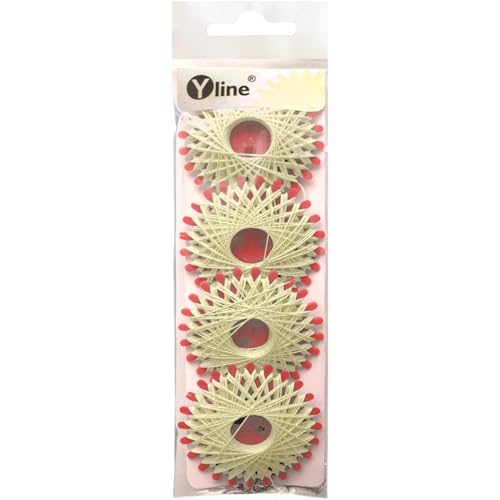 4 Sterne a. 20 m Sternzwirn Polyester roh - weiß, beige, Sternchenzwirn Stern - Zwirn, sl, (0,06 € / m), 3171-14 von Yline