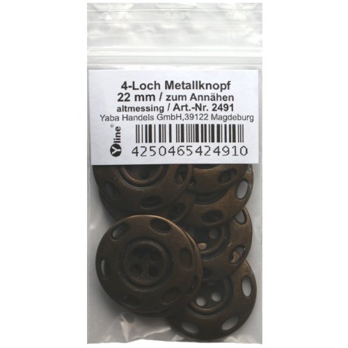 8 Metallknöpfe 4-Loch, altmessing 22mm, zum Annähen Metall-, Zier-, Schmuck- Knopf Knöpfe, 2491 8 Metallknöpfe 4-Loch, altmessing 22mm, zum Annähen Metall-, Zier-, Schmuck- Knopf Knöpfe, 2491 von Yline