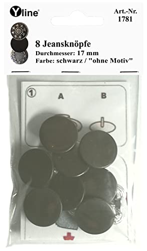 8 Metallnöpfe Jeansknöpfe schwarz,Metall-, Jeans- Knopf Knöpfe,Nähfreiknöpfe im Polybeutel, sl, 1781 8 Metallnöpfe Jeansknöpfe schwarz,Metall-, Jeans- Knopf Knöpfe,Nähfreiknöpfe im Polybeutel, sl, 1781 von Yline