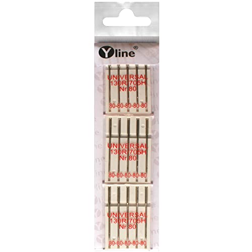 Yline 15 Nähmaschinennadeln Universal Nr. 80 Flachkolben 130/705H für Nähmaschine, Maschinen Nadeln, E90097 von Yline