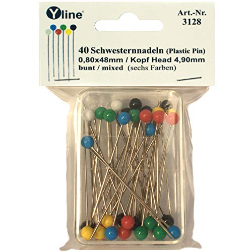 Yline 40 Schwesternnadeln mit Kunststoffkopf versch. farbig ca. 48 mm, Tapezierstecker Nadeln Stecknadeln groß, sl, 3128 Yline 40 Schwesternnadeln mit Kunststoffkopf versch. farbig ca. 48 mm, Tapezierstecker Nadeln Stecknadeln groß, sl, 3128 von Yline