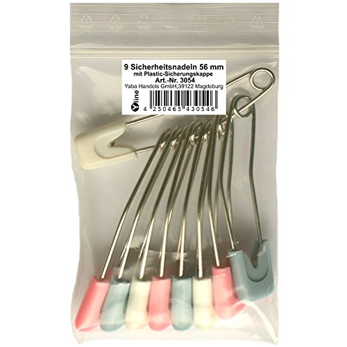 Yline 9 Sicherheitsnadeln gebogen 56 mm, silberfarben Silber m. Farbiger Plastic - Kappe, Sicherheits- Nadel Nadeln groß, 3054 Yline 9 Sicherheitsnadeln gebogen 56 mm, silberfarben Silber m. Farbiger Plastic - Kappe, Sicherheits- Nadel Nadeln groß, 3054 von Yline
