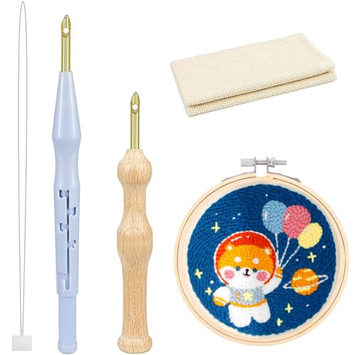 Kreuzstich Stickerei Set 5 Stücke DIY Nähen Stickerei Kreuzstich,Verstellbare Garnstanznadel,Stickrahmen,Einfädler-Werkzeug,mit 26x26cm Perforierter Kartenkleidung,für DIY,Anfänger,Kreuzstich Kreuzstich Stickerei Set 5 Stücke DIY Nähen Stickerei Kreuzstich,Verstellbare Garnstanznadel,Stickrahmen,Einfädler-Werkzeug,mit 26x26cm Perforierter Kartenkleidung,für DIY,Anfänger,Kreuzstich von Ylinwtech