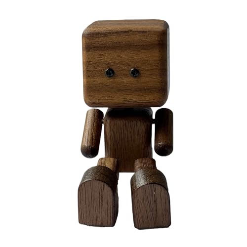 Holzfigur Männchen - Schüttelnde Holzfigur | 6x3.7cm Lustige Desktop-Skulptur | Wackelnde Holzfiguren Mit Füßen | Kreative Schreibtisch-Ornamente | Wackelkopf-Auto-Armaturenbrett-Dekorationen von Ylnailky