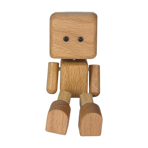 Holzfigur Männchen - Schüttelnde Holzfigur | 6x3.7cm Lustige Desktop-Skulptur | Wackelnde Holzfiguren Mit Füßen | Kreative Schreibtisch-Ornamente | Wackelkopf-Auto-Armaturenbrett-Dekorationen von Ylnailky