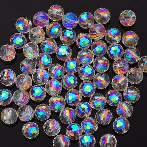 Kristallglasperlen zur Schmuckherstellung, 10 mm, 96-seitig geformt, facettierte Perlen, Glaskugeln für Bastelarbeiten, Armbänder, Halsketten, Ohrringe und anderen Schmuck, glänzend grün, 50 Stück Kristallglasperlen zur Schmuckherstellung, 10 mm, 96-seitig geformt, facettierte Perlen, Glaskugeln für Bastelarbeiten, Armbänder, Halsketten, Ohrringe und anderen Schmuck, glänzend grün, 50 Stück von YlobdolY