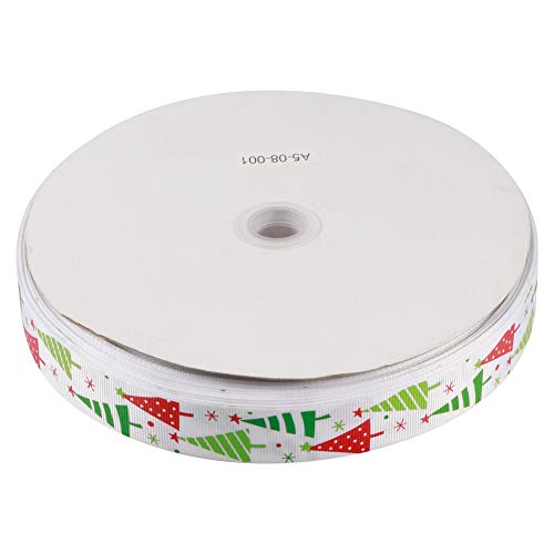 100 Meter Weihnachtsbänder für DIY -Geschenke und Dekorationen Red Christmas Handschuh oder weiße Weihnachtsbaummuster Polyester Seidenmaterial (100 yards/volume) von Ylwxzenith