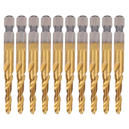 10pcs Tap -Bohrer -Bits HSS, Sechskantquadrat -Schaft -Ti -beschichtete Verbund -M5, Hochgeschwindigkeits -Stahlhahnbohrmaschinen -Tap -Bohrer mit interner Chip -Entfernung, für 10pcs Tap -Bohrer -Bits HSS, Sechskantquadrat -Schaft -Ti -beschichtete Verbund -M5, Hochgeschwindigkeits -Stahlhahnbohrmaschinen -Tap -Bohrer mit interner Chip -Entfernung, für von Ylwxzenith