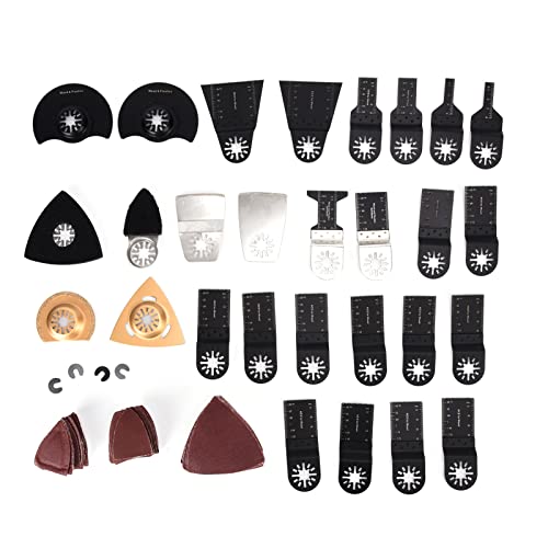 120 PCs oszillierende Multitool -Schnellfreisetzungs -Sägen -Blades -Kit zum Schneiden von Metallholz aus Kunststoff mit hoher Kohlenstoffstahl. Langlose Klingen Seortierte Größen von Ylwxzenith