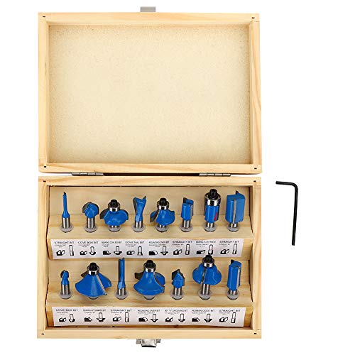 15pcs Router Bit Set Holzbearbeitung Trimmer, YG8 -Wolfram -Carbid, 1/4 Zoll Universalgriff, robuster Stahl mit fester Legierung, geschlossene Lagerwalzen für 15pcs Router Bit Set Holzbearbeitung Trimmer, YG8 -Wolfram -Carbid, 1/4 Zoll Universalgriff, robuster Stahl mit fester Legierung, geschlossene Lagerwalzen für von Ylwxzenith