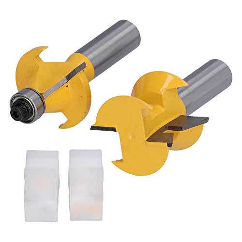2Pcs 1/2in Shank Tongue Router Bit 120° with Mirror Polishing, Accuracy Cutting for Woodworking, Heat PTFE Coating, Impact 2Pcs 1/2in Shank Tongue Router Bit 120° with Mirror Polishing, Accuracy Cutting for Woodworking, Heat PTFE Coating, Impact von Ylwxzenith