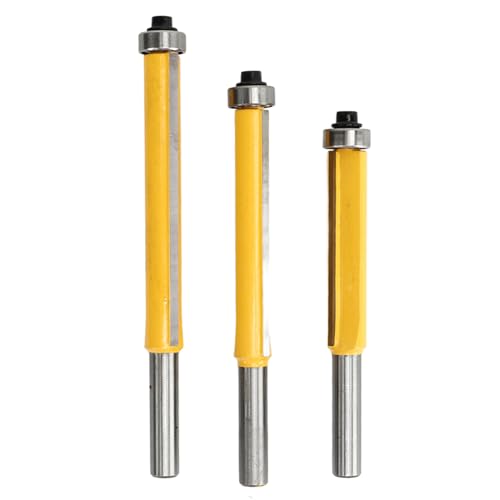 3pcs Wolframstahl Flush Trim Router Bit Set, 8 mm Schaft, gerade Lager für glattes Schneiden, ideal für Holzbearbeitung wie Möbelherstellung 3pcs Wolframstahl Flush Trim Router Bit Set, 8 mm Schaft, gerade Lager für glattes Schneiden, ideal für Holzbearbeitung wie Möbelherstellung von Ylwxzenith