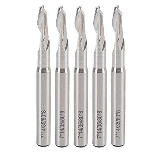 5pcs Mahlschneider Single Flötenspirale Endmühle, Hochgeschwindigkeits -Stahl -CNC -Router -Bit, gerade Shank -Fräsenschneider für CNC -Fräsmaschine, Holzbearbeitungsmaschine, von Ylwxzenith