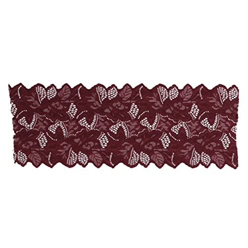 DIY-Spitzenband aus Baumwollnetz, 16,5 cm breit, exquisiter Besatz, 9,1 m lang, Nylonmaterial für Vorhang-, Kleidungs- und Tischdeckendekoration, eleganter Stil, langlebig und (Burgundy) von Ylwxzenith