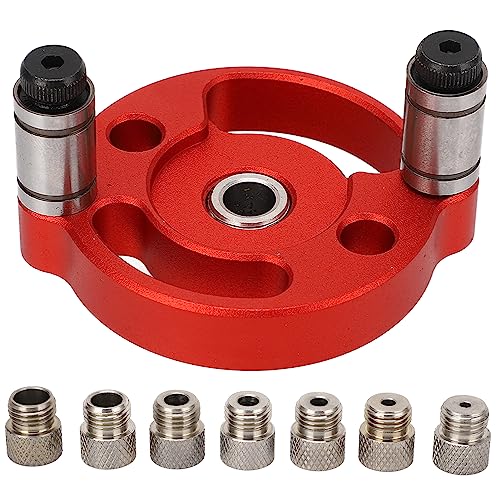 Self Centering Doweling Jig for Woodworking, Aluminum Alloy Material, Accurate Positioning, 8 Sizes of Drill Bushings, Easy to Use, Seamless Splicing, High Durability (Red) von Ylwxzenith